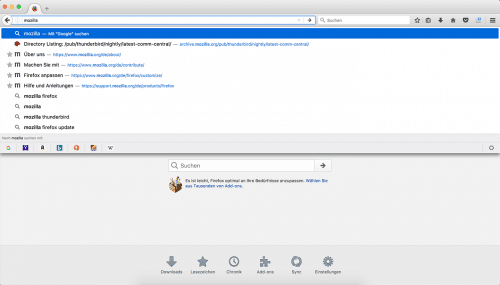 Firefox 55 Adressleiste