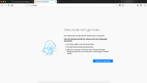 Firefox Quantum Fehlerseite