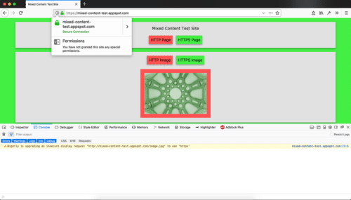 Mixed Content in Firefox