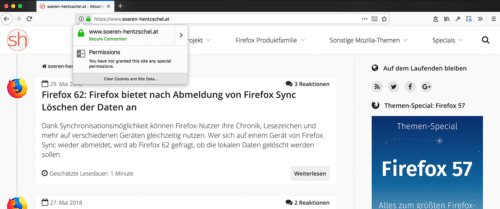Cookies löschen Firefox 62