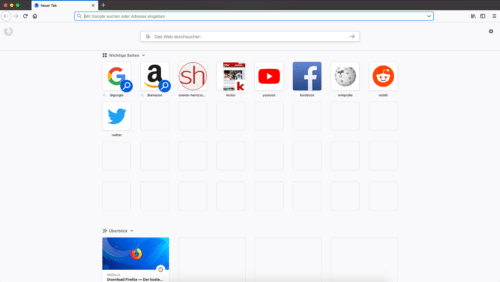 Firefox 62 Suchfeld