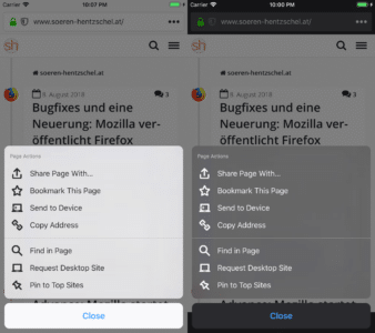 Dark Theme in Firefox 13.0 für Apple iOS