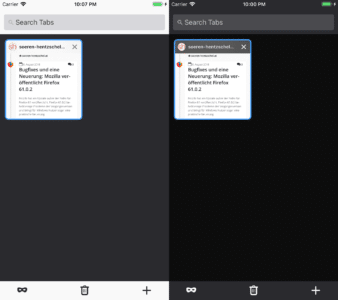 Dark Theme in Firefox 13.0 für Apple iOS
