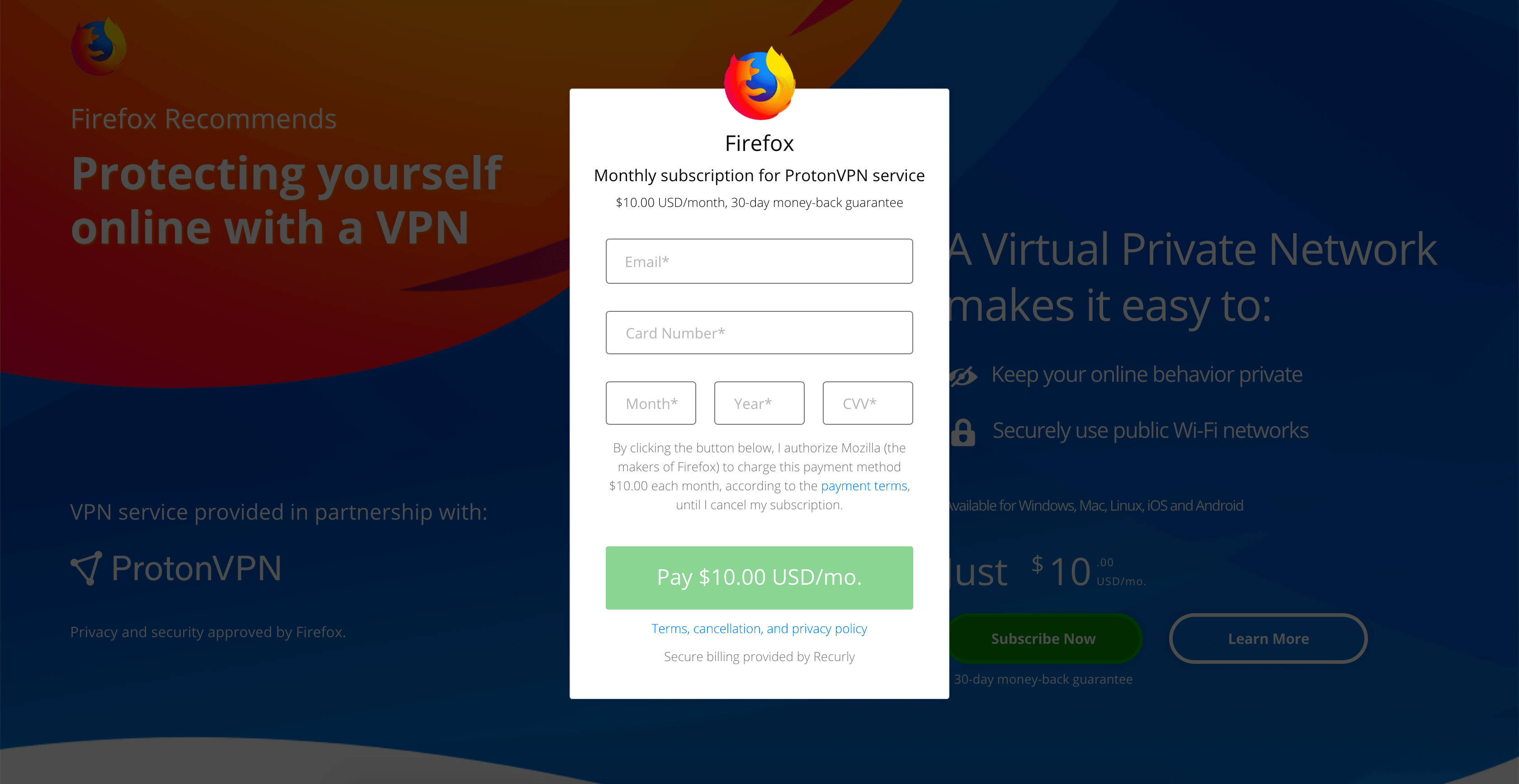 Mozilla Firefox започва тестването на VPN услуга 6