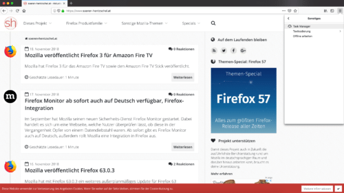 Task Manager in Firefox 64