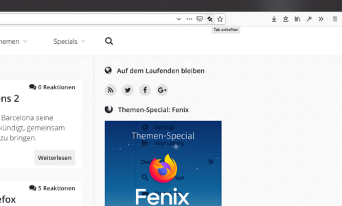 Tabs anheften in Firefox 67