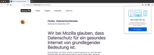 Sync-Button Firefox 67