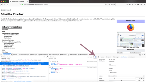 Druck-Stil-Simulation Firefox 68