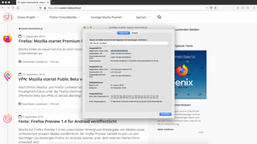Zertifikats-Betrachter Firefox 70