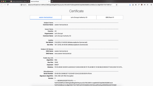 Zertifikats-Betrachter Firefox 71