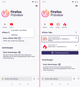 Firefox Preview 4.0 Wichtige Seiten auf Startbildschirm