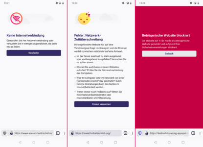 Firefox Preview 4.0 Fehlerseiten