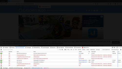Blockierte Ressourcen Firefox 78