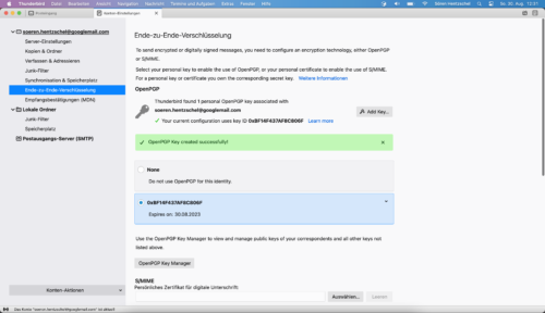 OpenPGP in Thunderbird 78