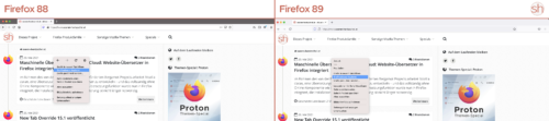 Firefox 89 Proton-Design