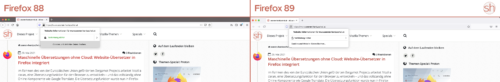 Firefox 89 Proton-Design