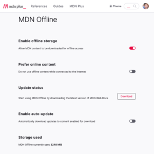 MDN Plus: Offline-Nutzung