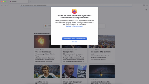 Vollständiger Cookie-Schutz in Firefox