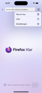 Firefox Klar 105 für iOS
