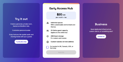 Mozilla Managed Hubs Early Access Preis