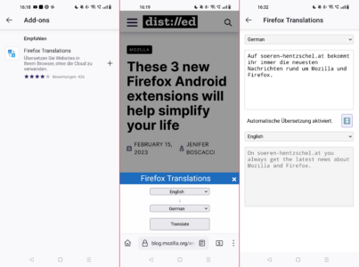 Firefox Translations 1.3 für Android