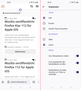 Firefox 112 für Android