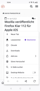 Firefox 112 für Android
