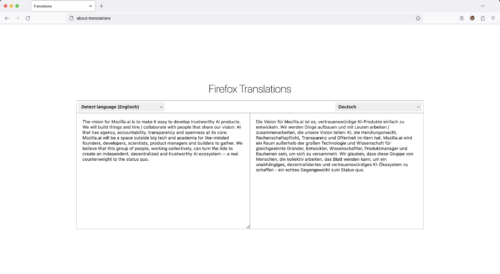 Native Integration von Firefox Translations