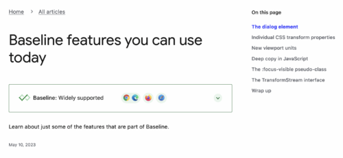 web.dev Baseline