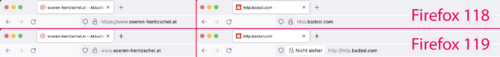 Protokoll in Adressleiste von Firefox 119