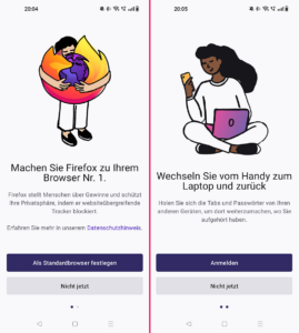 Firefox 118 für Android: Einführungstour für neue Nutzer