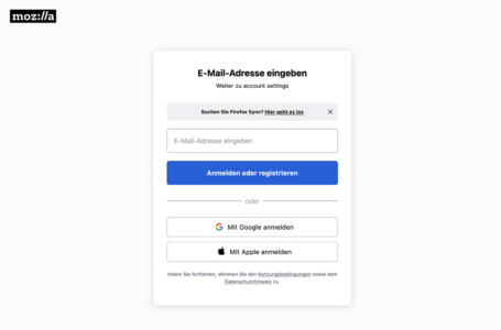 Mozilla Account Login