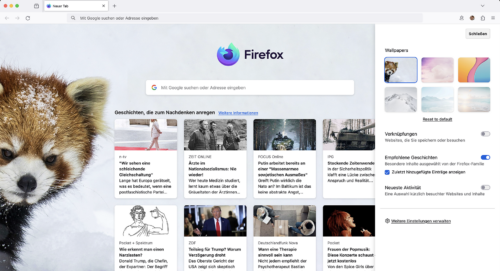 Hintergrundbilder für Firefox-Startseite