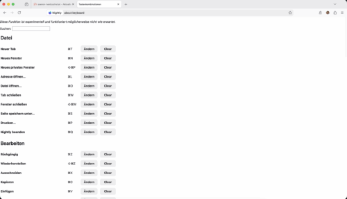 about:keyboard in Firefox 147