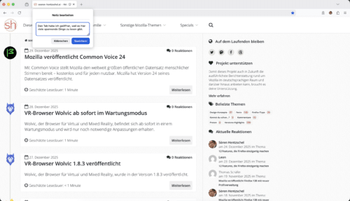 Tab-Notizen in Firefox