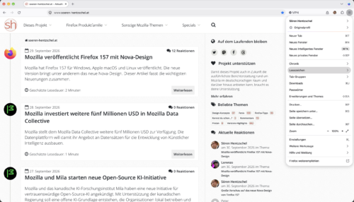 Firefox 157 mit Proton-Design