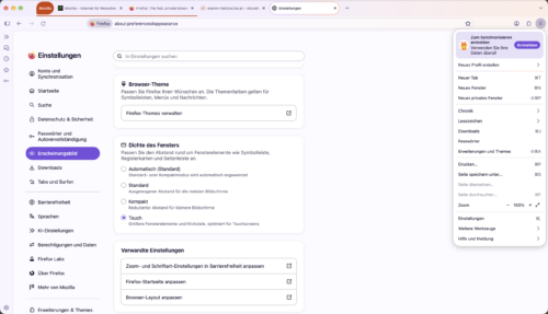 Firefox 157 „Nova”-Design
