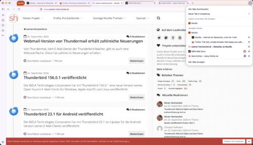 Firefox 157 „Nova”-Design