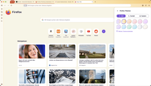 Firefox 157 „Nova”-Design