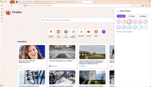 Firefox 157 „Nova”-Design