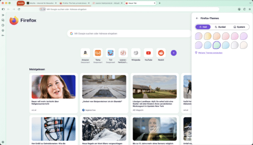 Firefox 157 „Nova”-Design