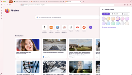 Firefox 157 „Nova”-Design