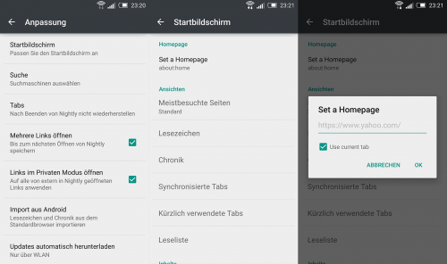 Android Startseite festlegen