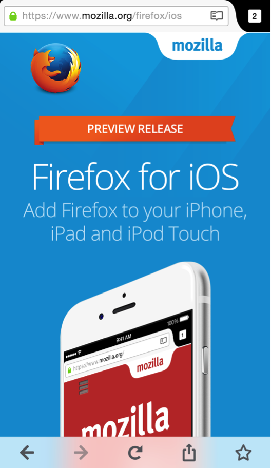 Firefox für iOS Preview