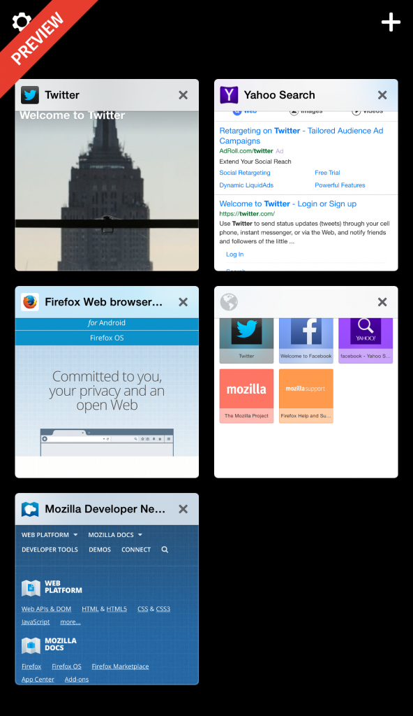 Firefox für iOS Preview